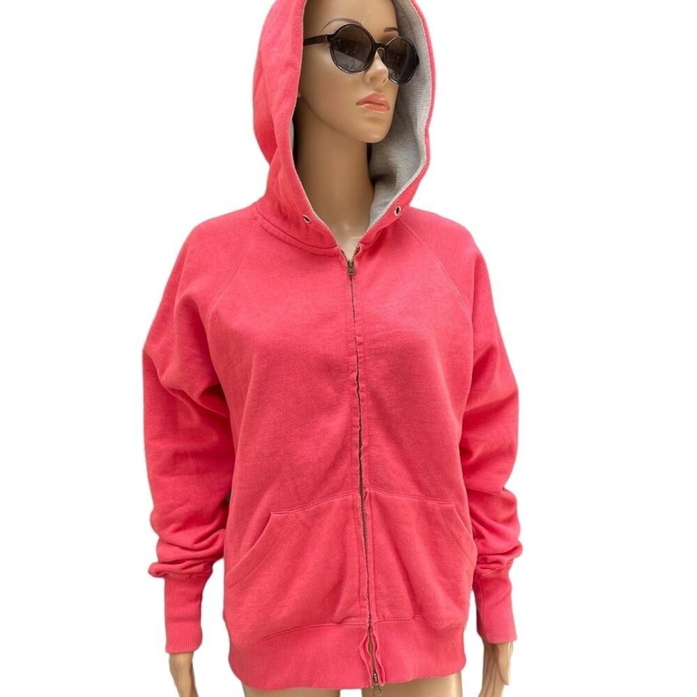 VTG Cocoa Hoodie Jacket Women XL Activewear Barbiecore Cotton Blend Zip Pink